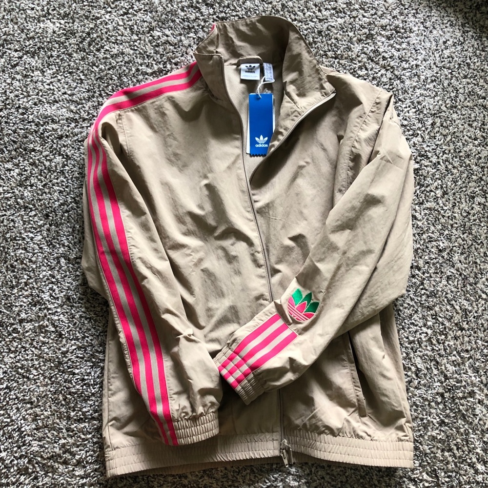 Adidas Originals Track Jacket - Khaki, Large, NEW